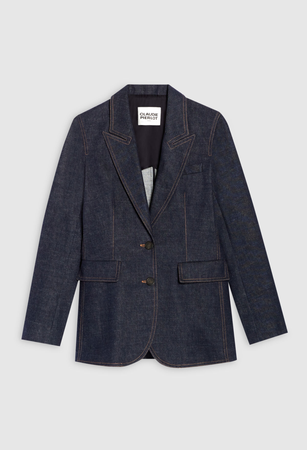 Textured Business Suit Jacket - Denim Blue | Charles Tyrwhitt