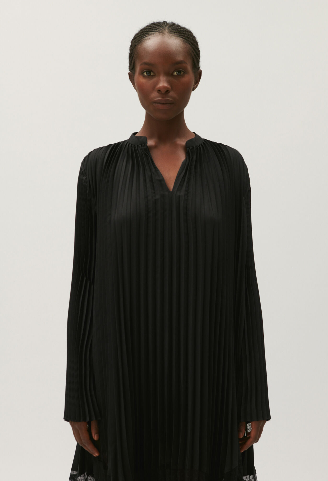 Pleated long dress with ruffles | Claudie Pierlot