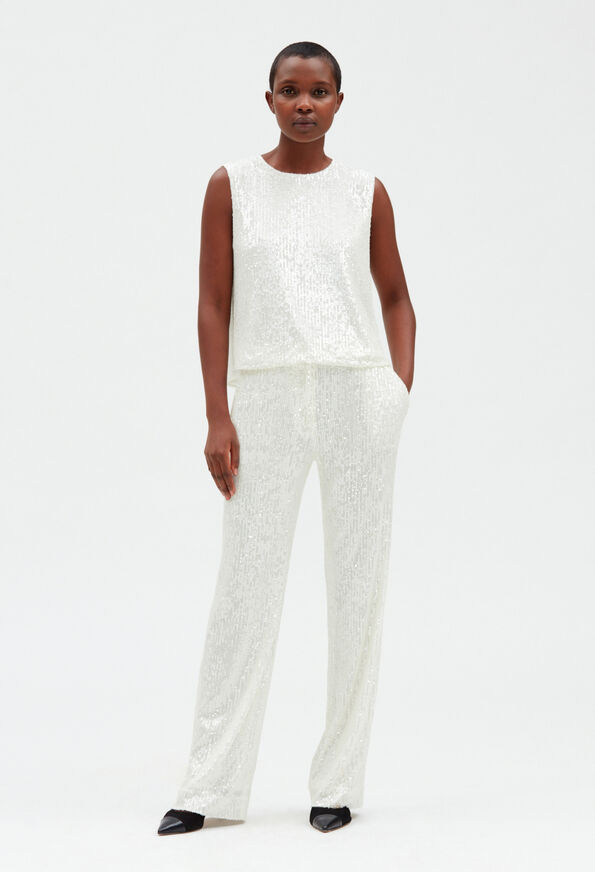 223PAILLETTE : Jeans and Trousers color WHITE