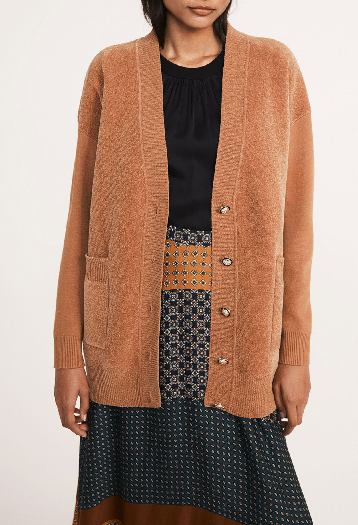 caramel long cardigan