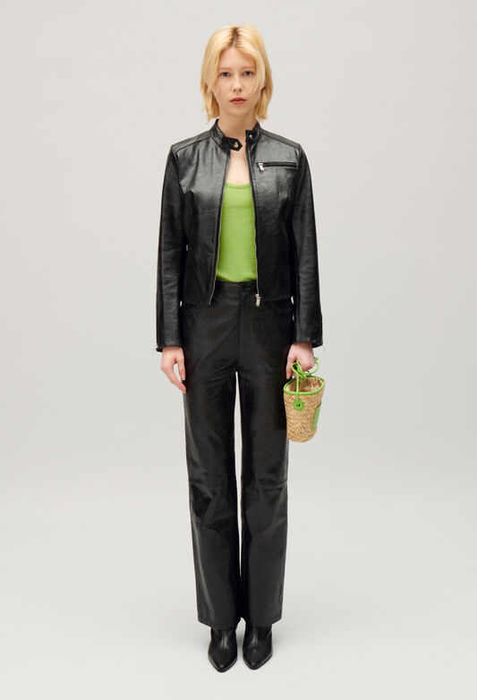 Women's chic trousers: women's leather trousers