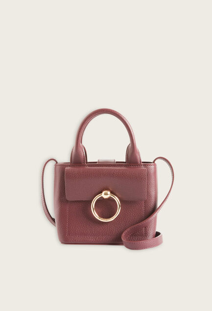 

	Anouck burgundy grain leather mini bag
 Vue 1