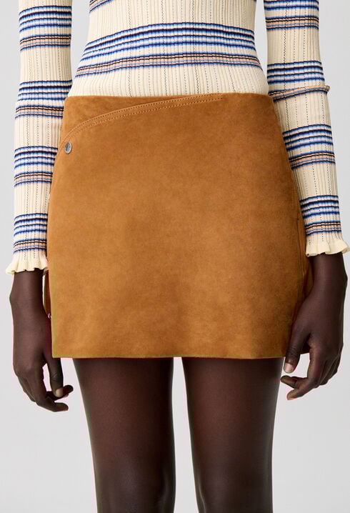 Suede mini skirt