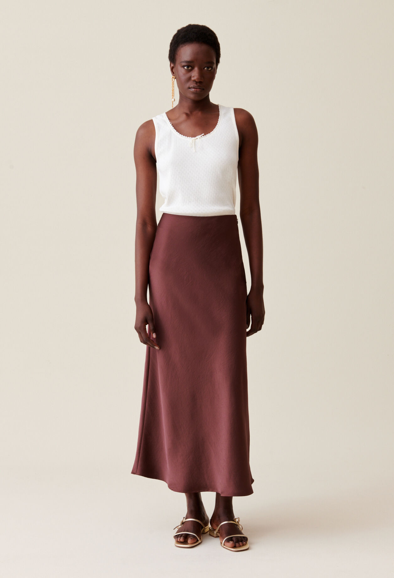 Midi skirt satin store