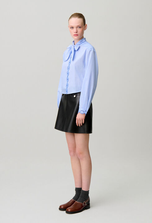 Striped poplin shirt