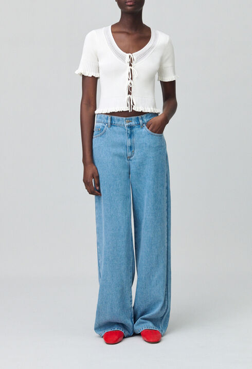 Fine knit top with bows