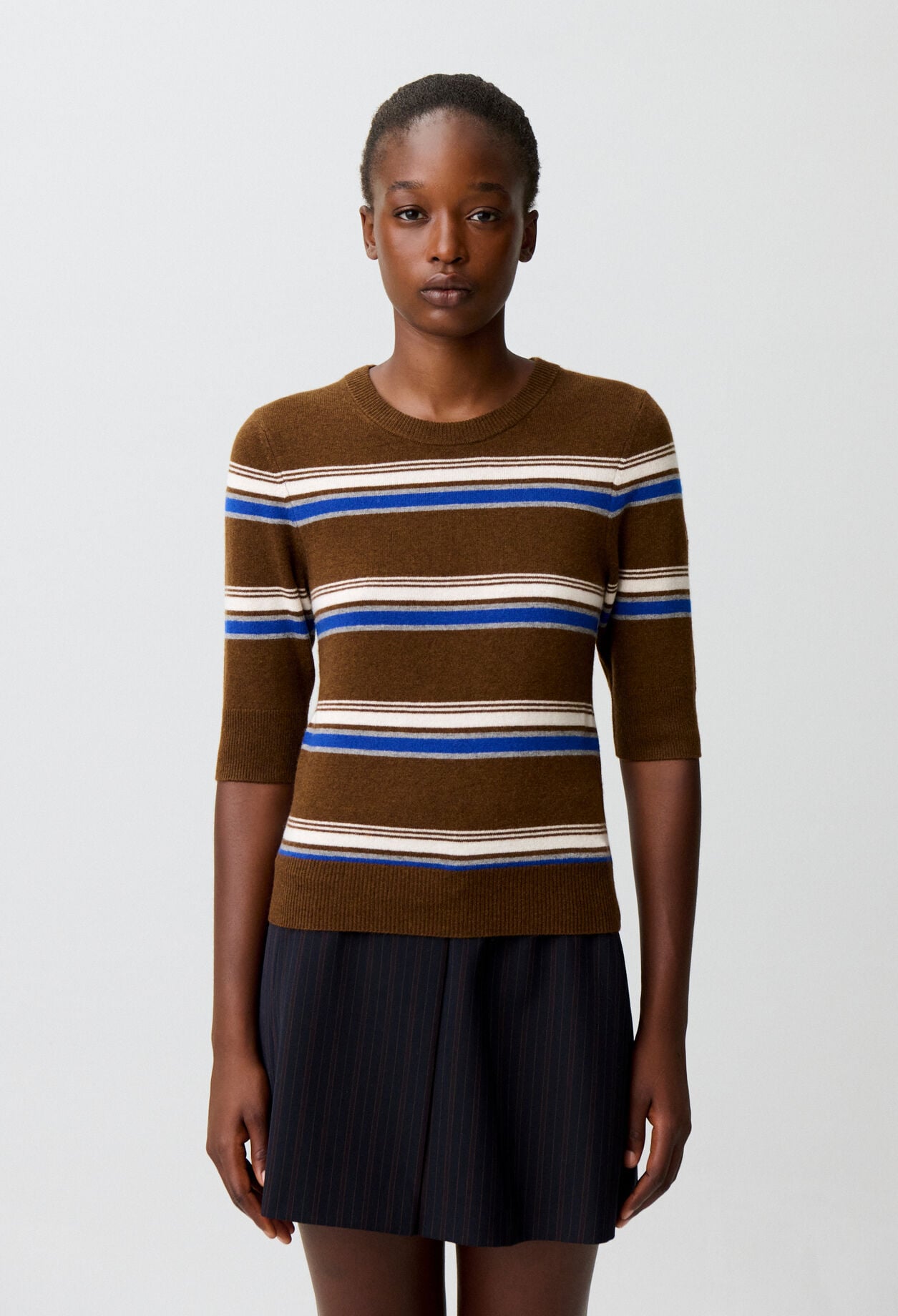 Striped round neck jumper