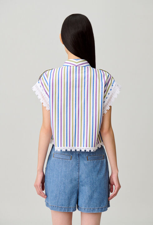 Striped lace shirt