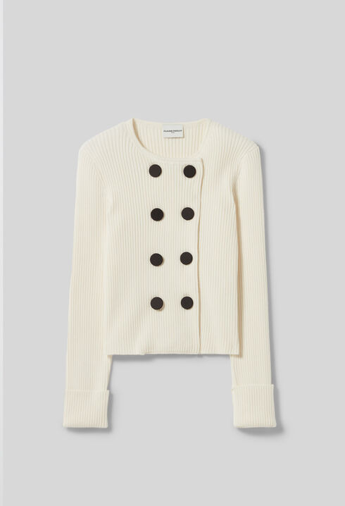 Buttoned wool-blend cardigan