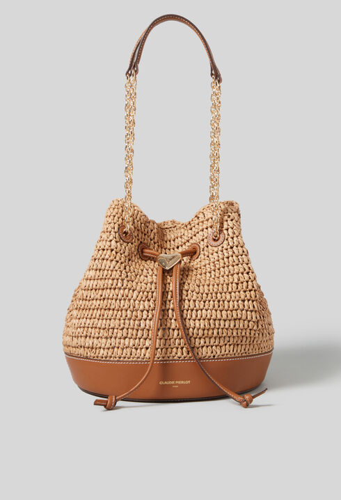 Woven Basket Bucket Bag
