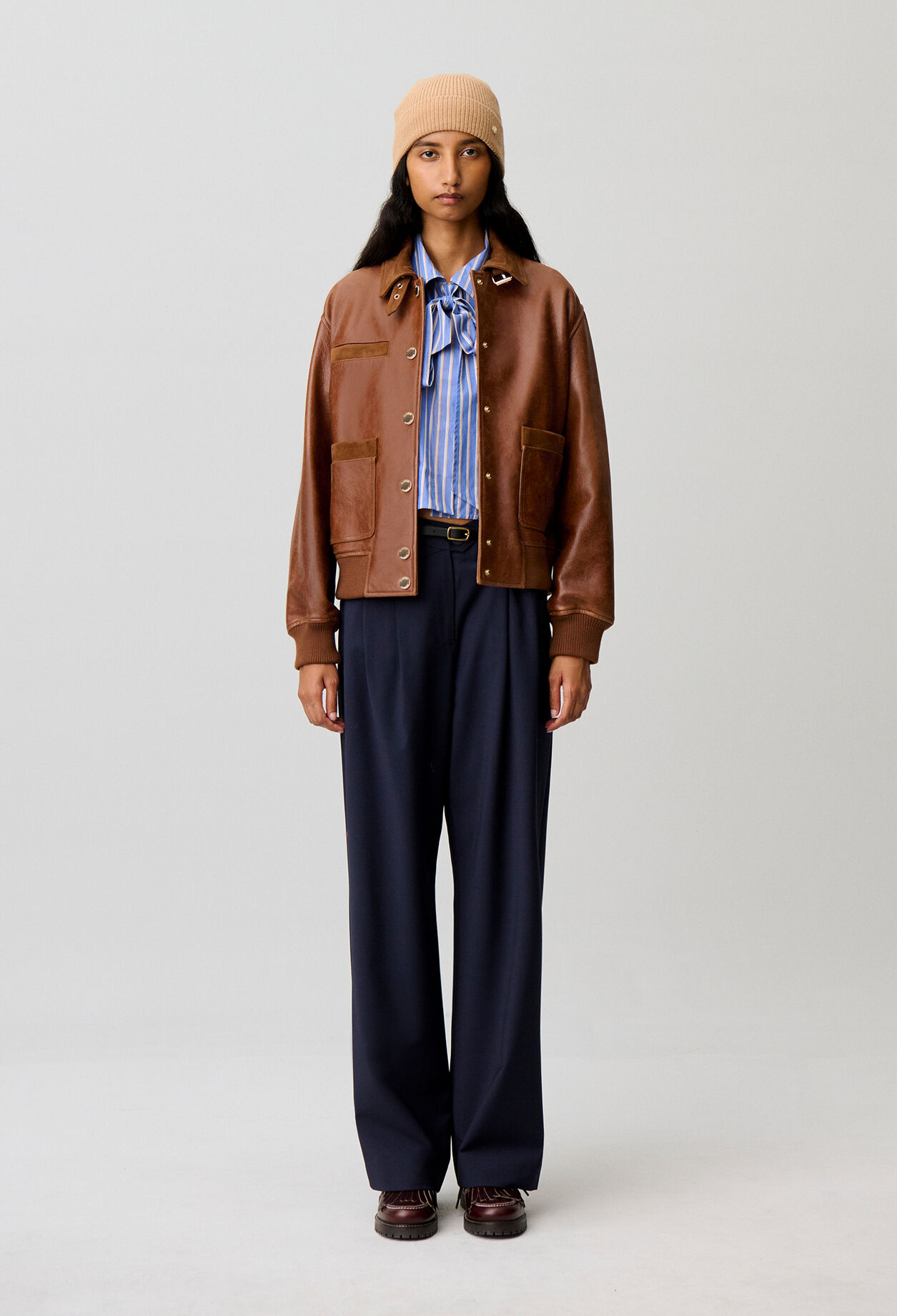 Tailored wool blend trousers