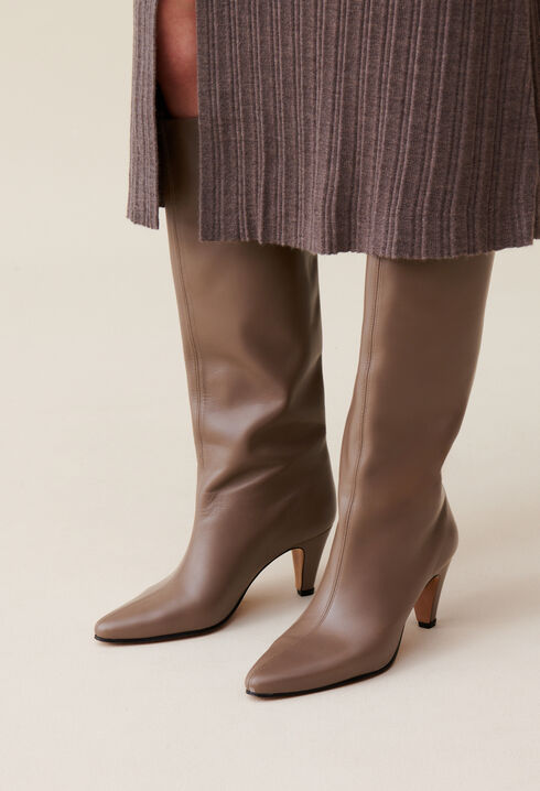 Leather heeled boots
