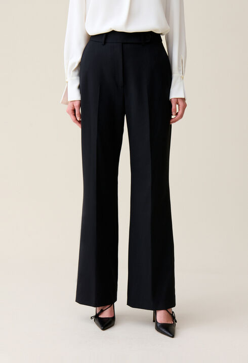 Navy wool suit trousers