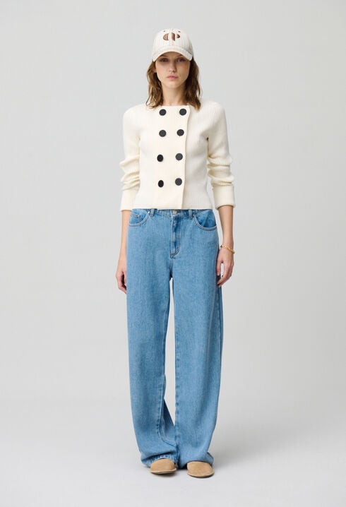 Buttoned wool-blend cardigan