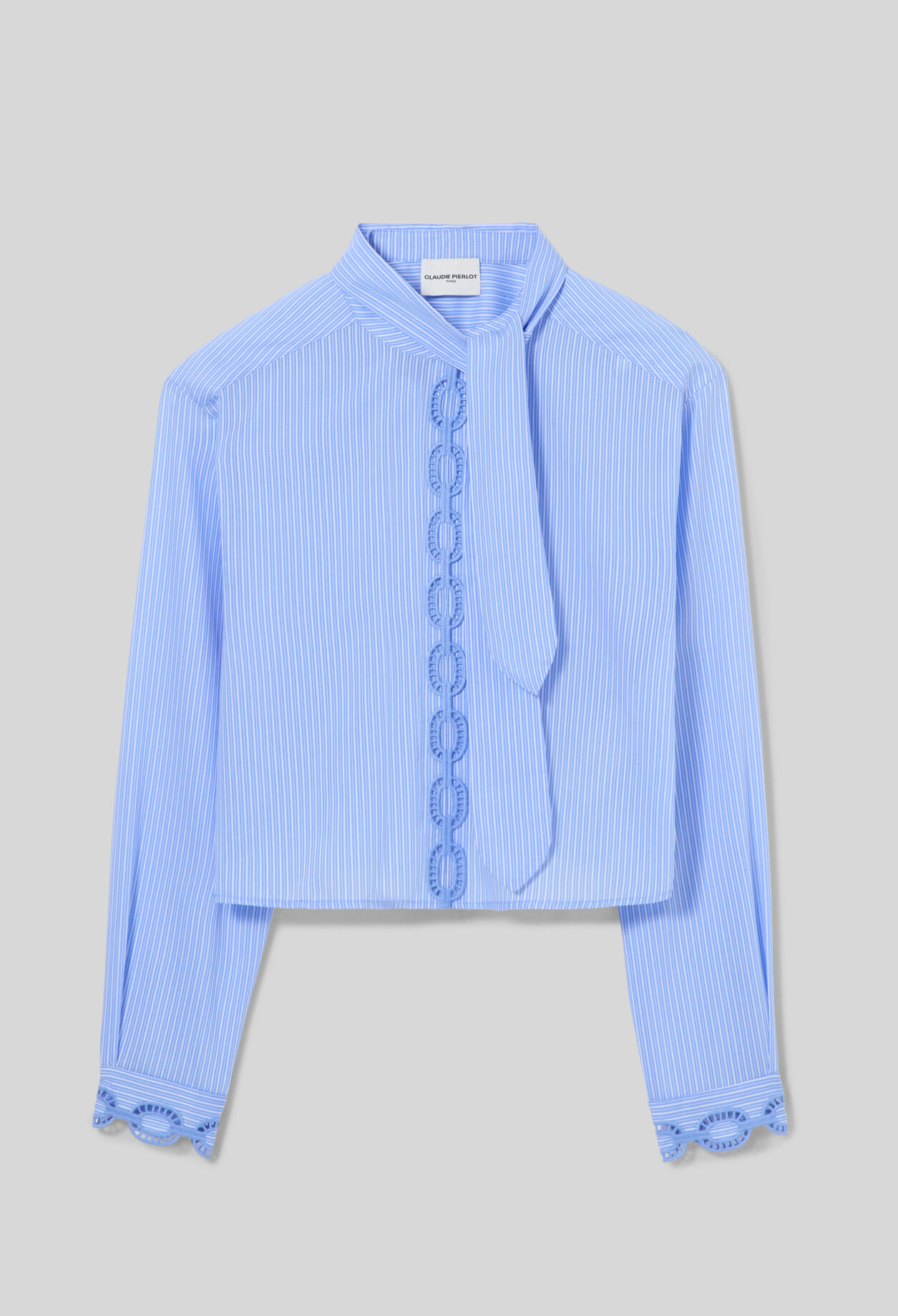 Striped poplin shirt