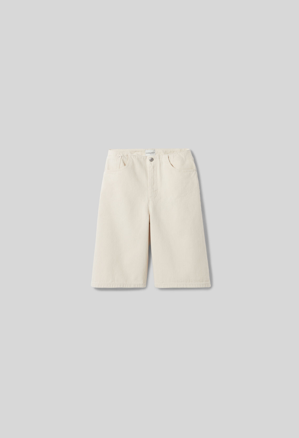 Ecru denim Bermuda shorts