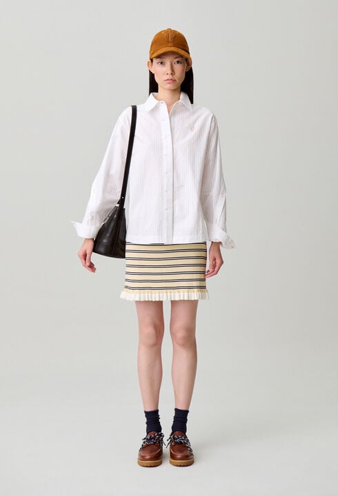 Striped poplin shirt