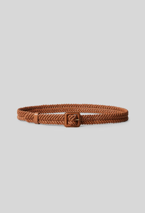 Braided leather belt