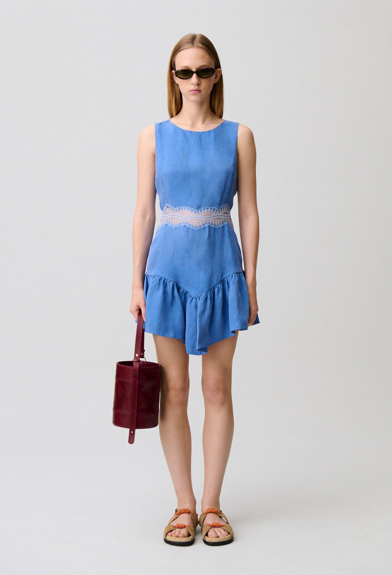 Flowy lace mini dress