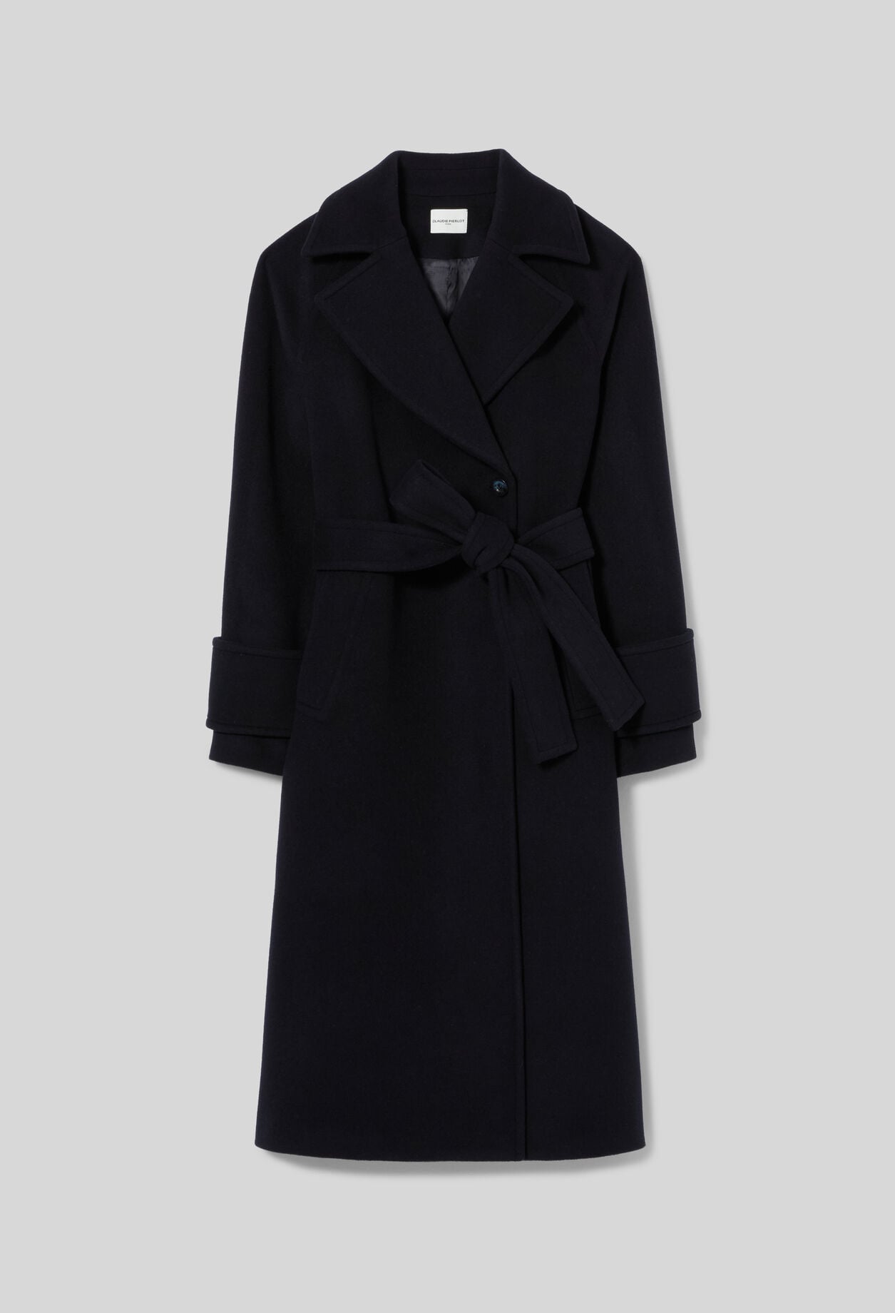 Straight coat with removable belt