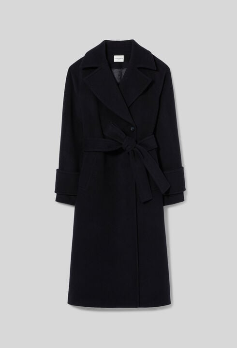 Straight coat with removable belt
