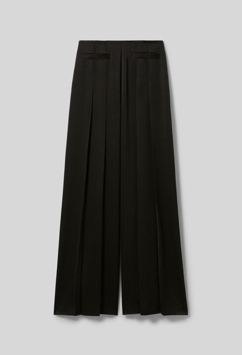 Pleated wide-leg trousers