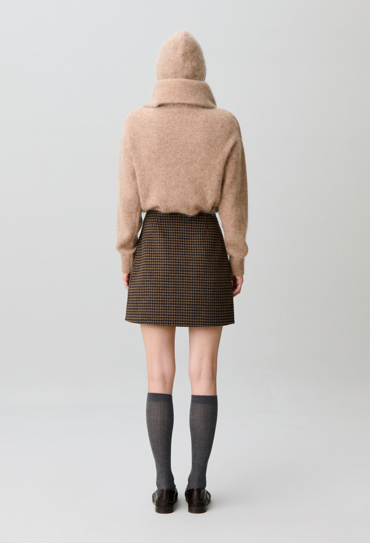 Checked wrap skirt