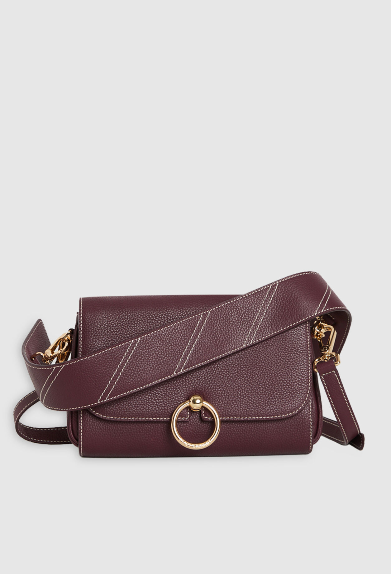 Leather burgundy shoulder bag