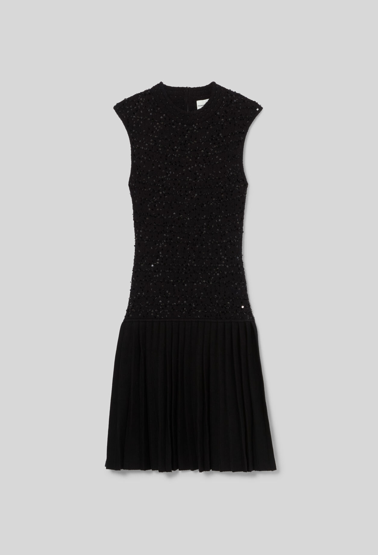 Short fitted sequinned knit dress