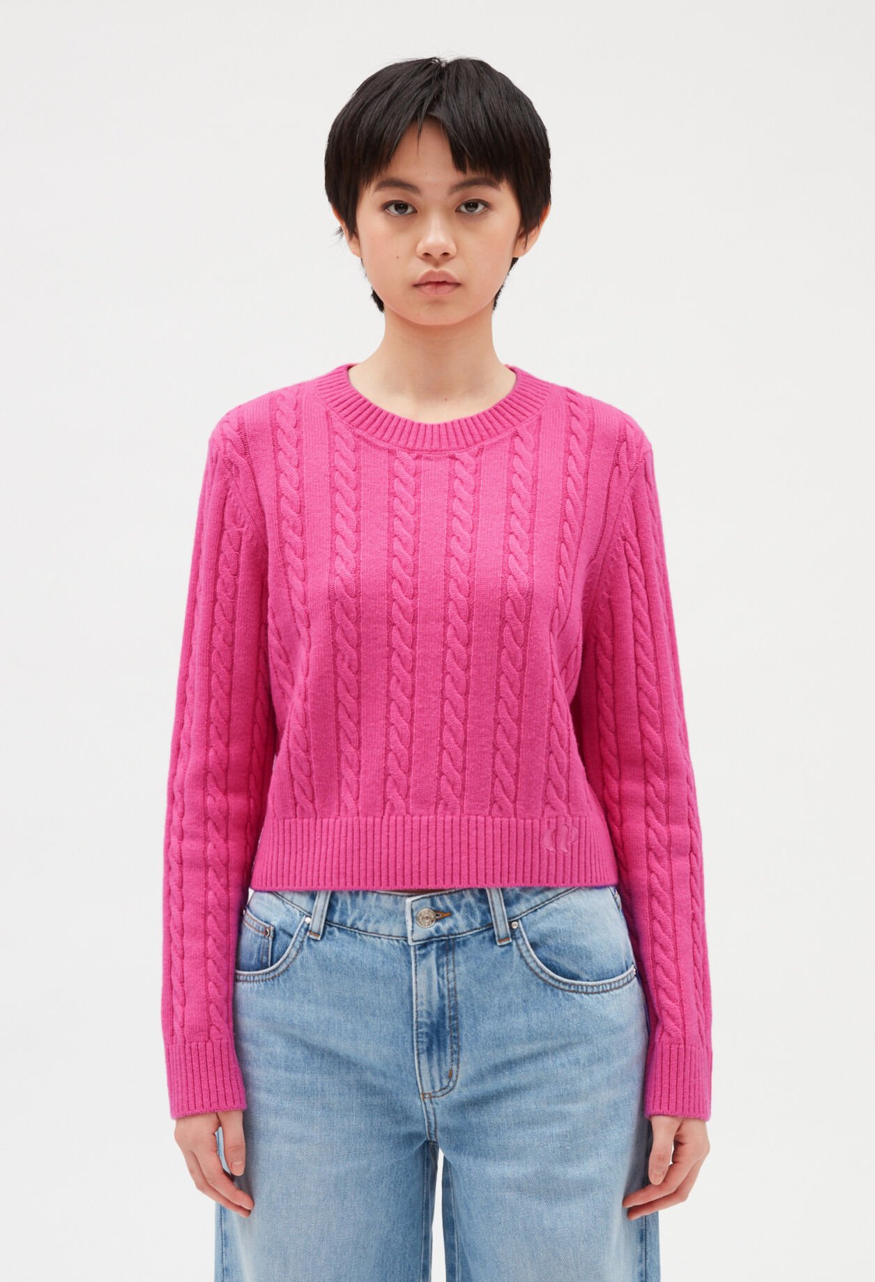 Cable knit cropped jumper