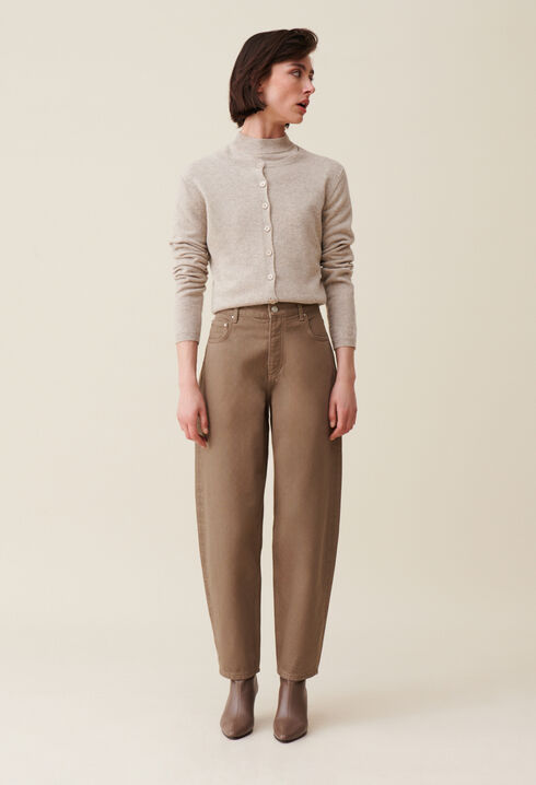 Luc taupe high-waisted jeans
