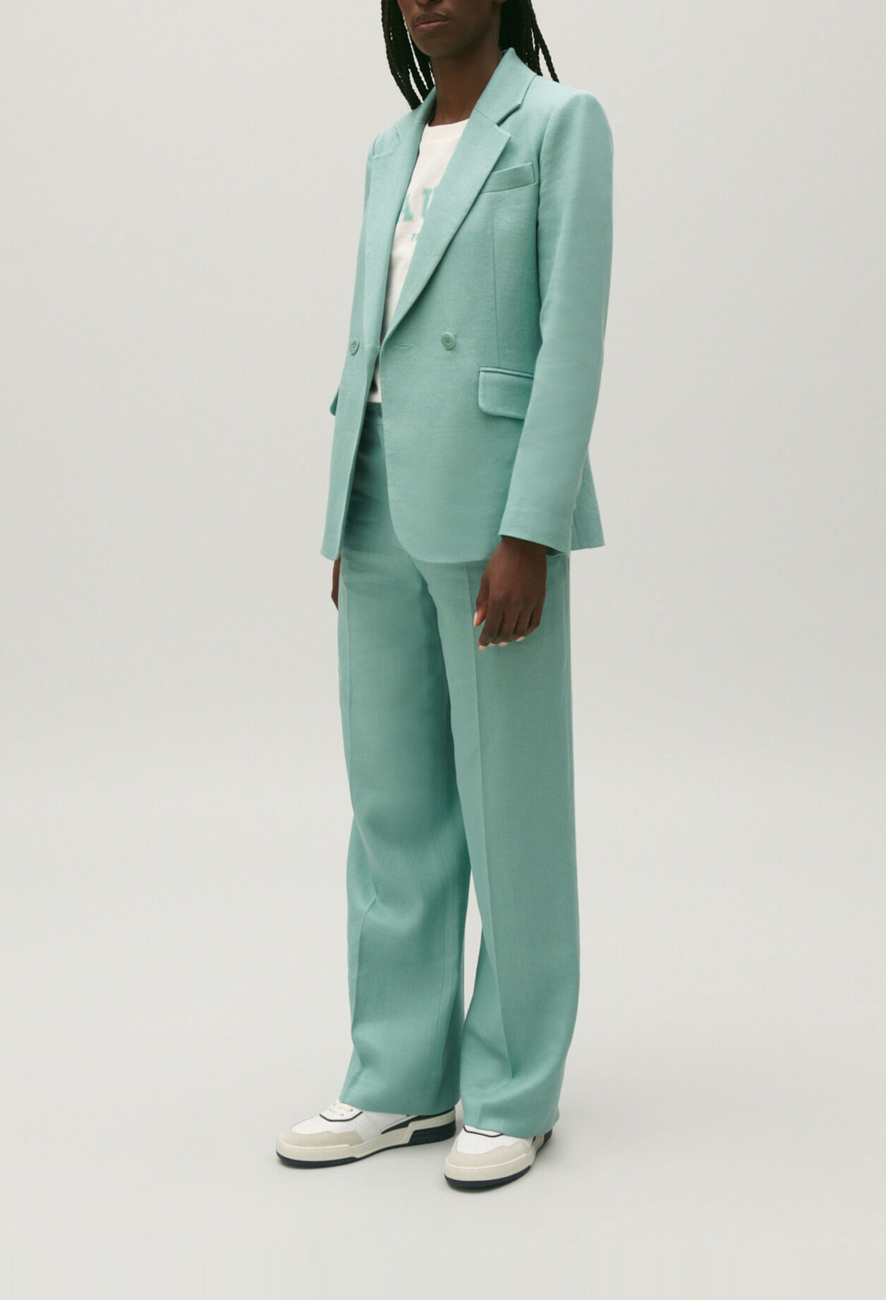 Linen blend suit jacket