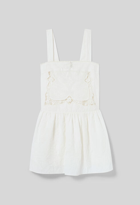 Short Dress with Embroidered Bodice