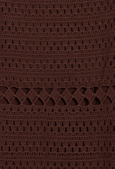 Brown crochet maxi dress