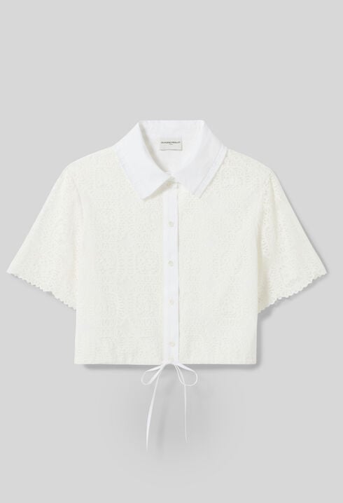 Cropped lace shirt
