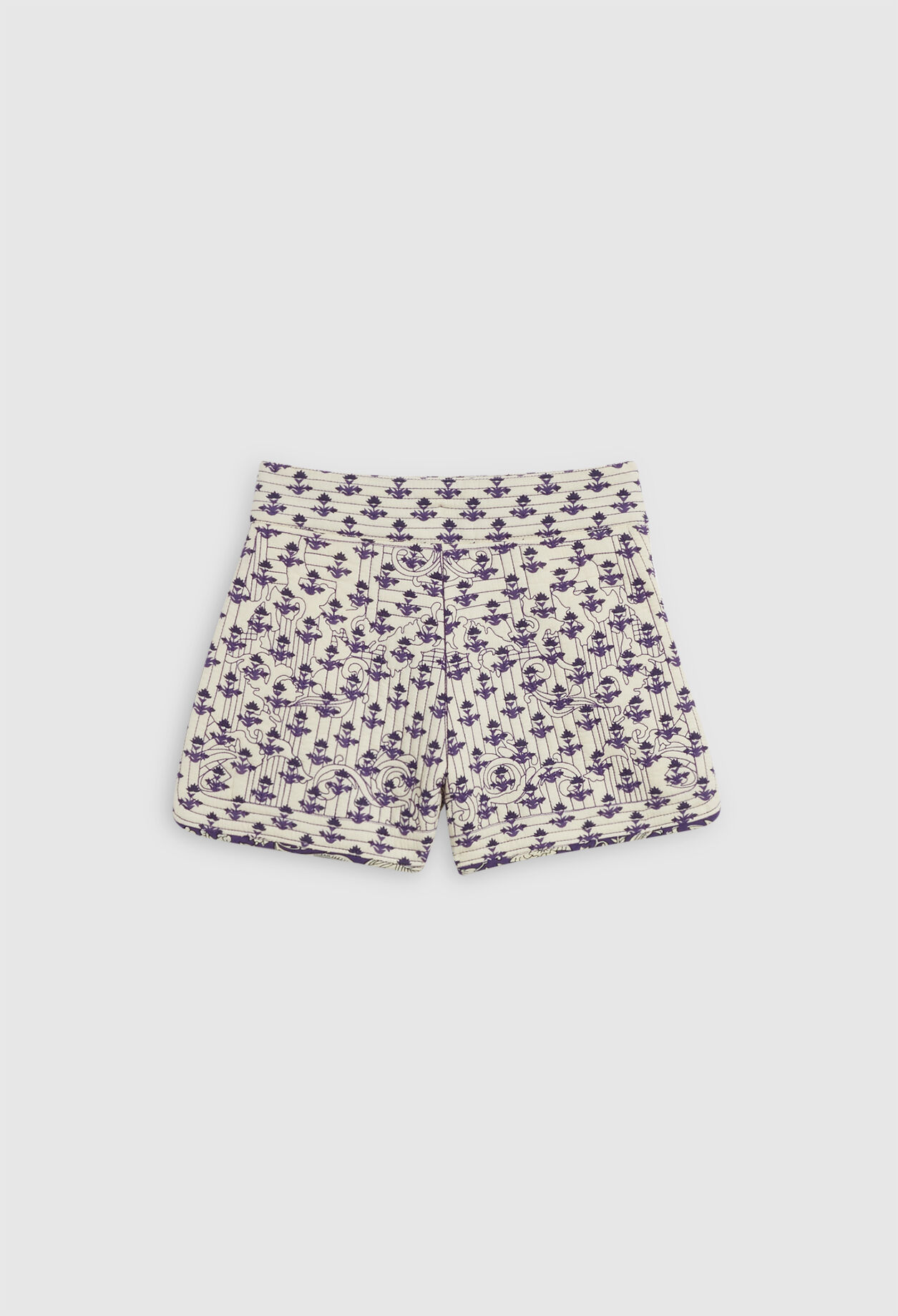 High-rise topstitched shorts
