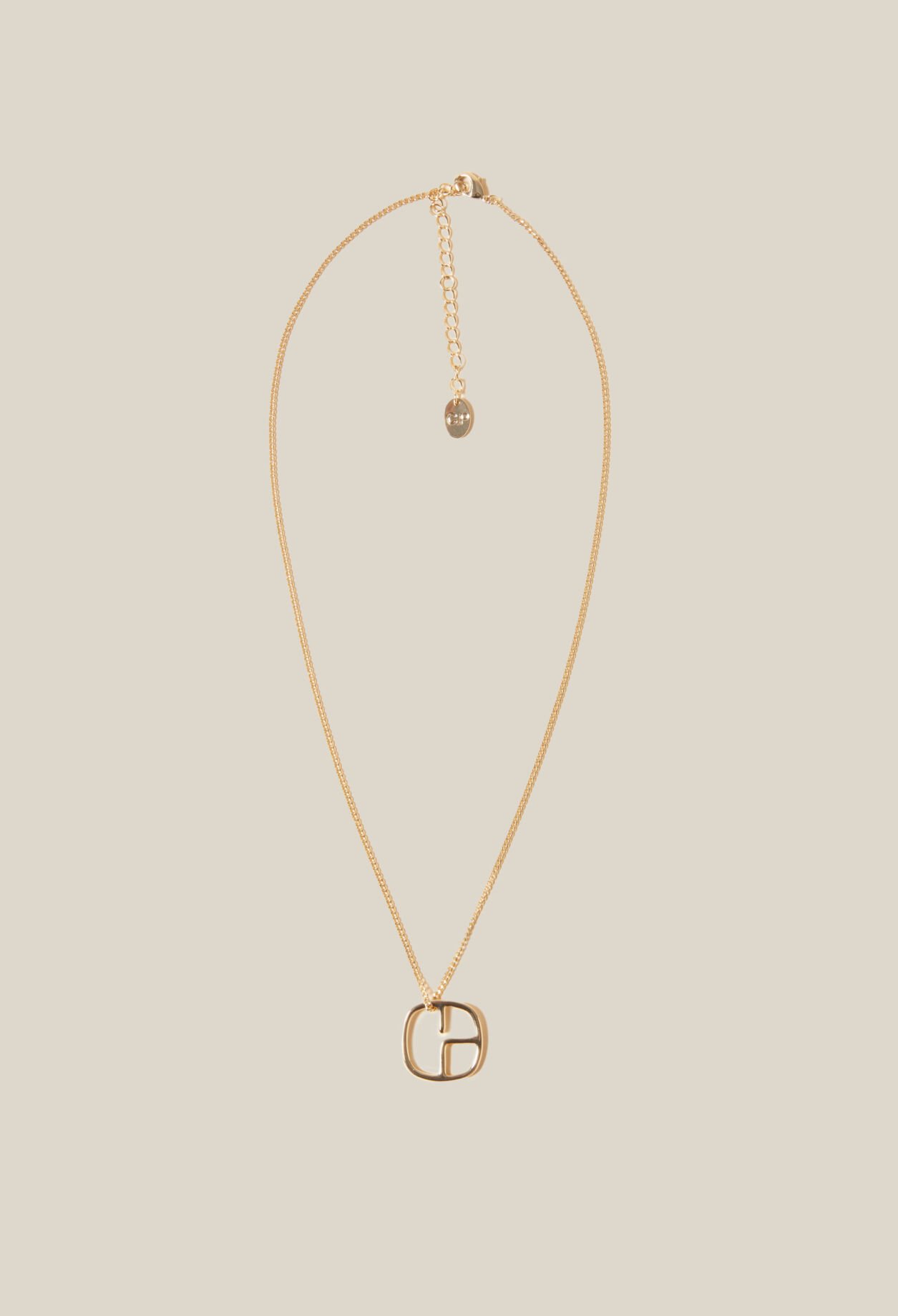 Gold monogram pendant necklace