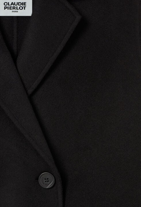 Black straight mid-length coat 
