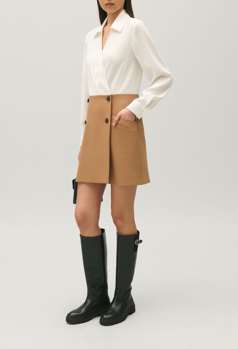 Two-tone short blazer dress