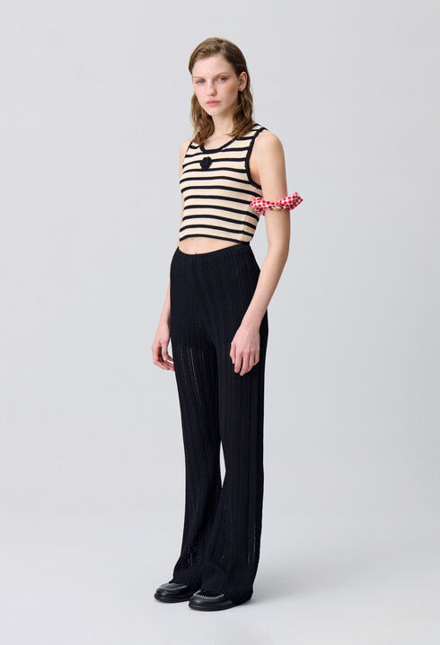 Crochet Detail Flowing Trousers