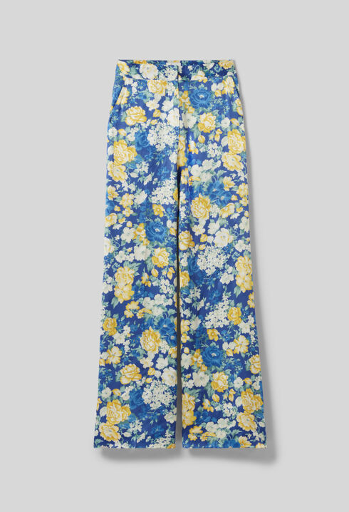 Wide Leg Floral Trousers