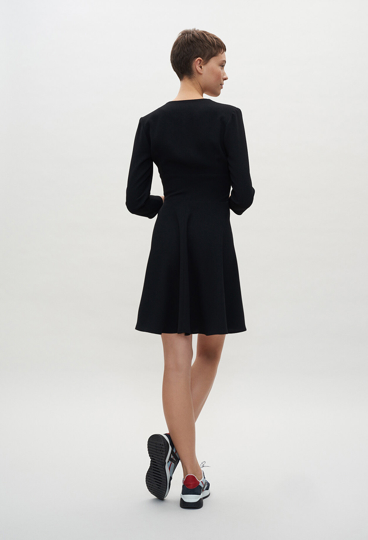Black flared dress