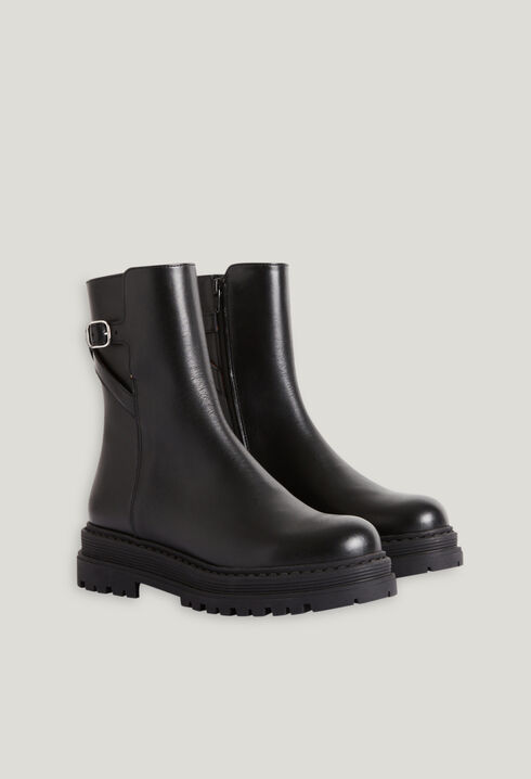Black leather boots