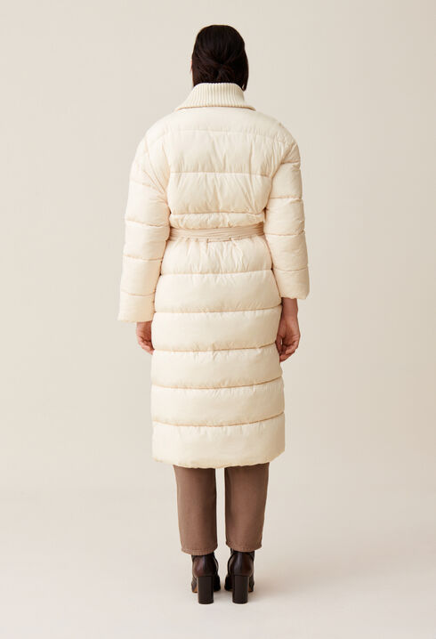 Long padded shawl collar coat