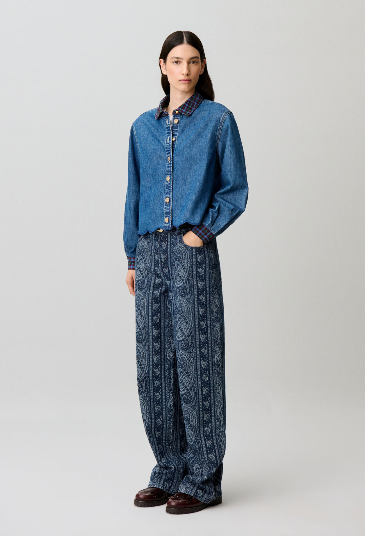 Cotton denim shirt