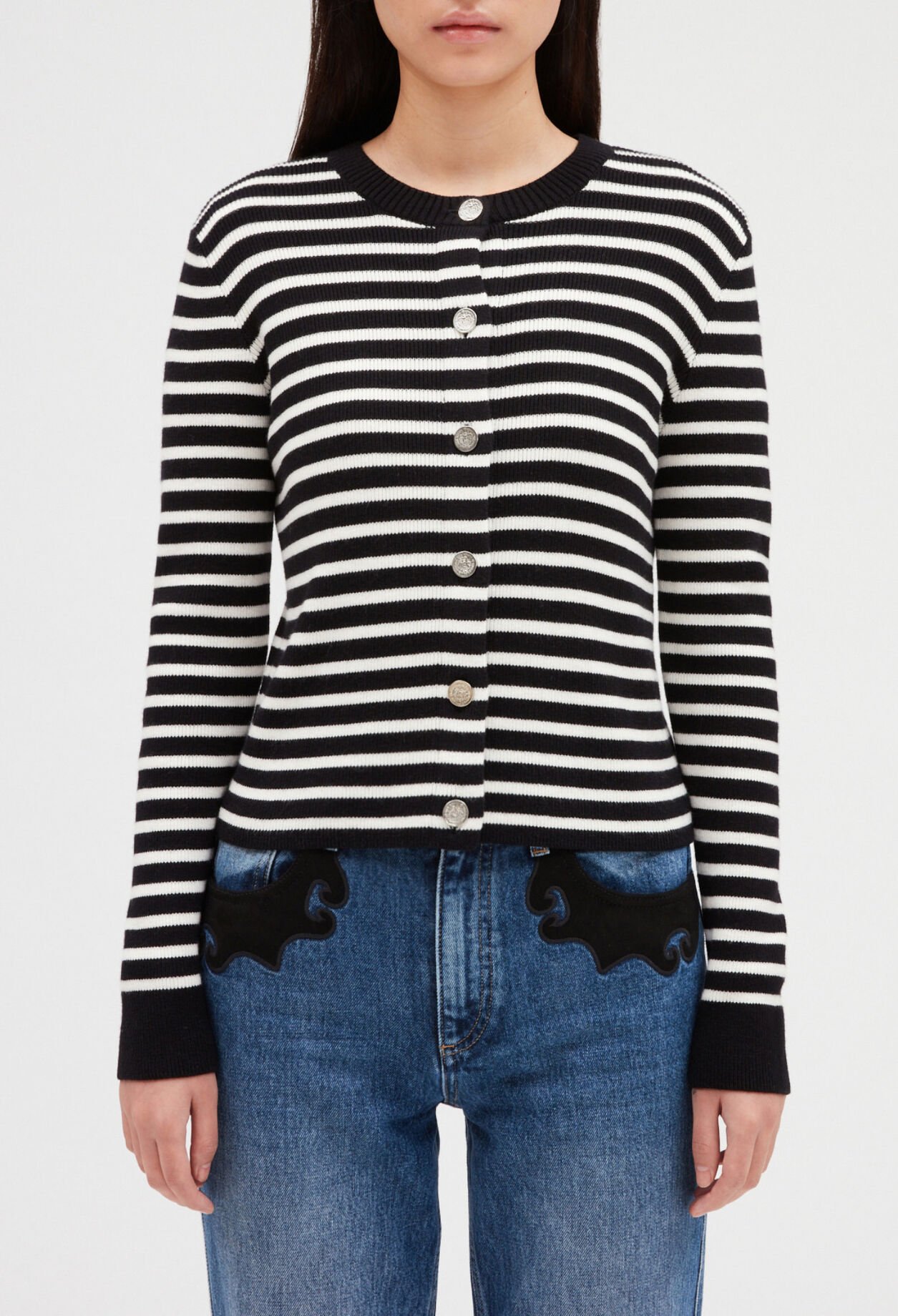 Striped knitwear cardigan