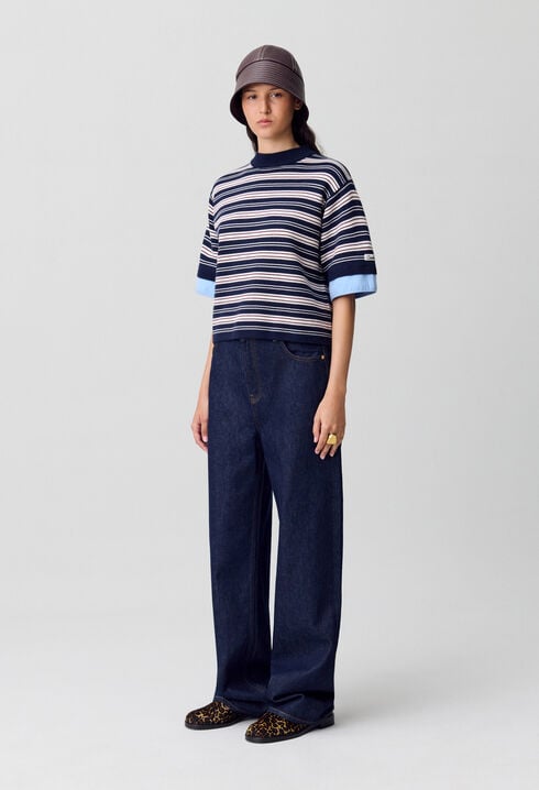 Fine Knit Striped Top