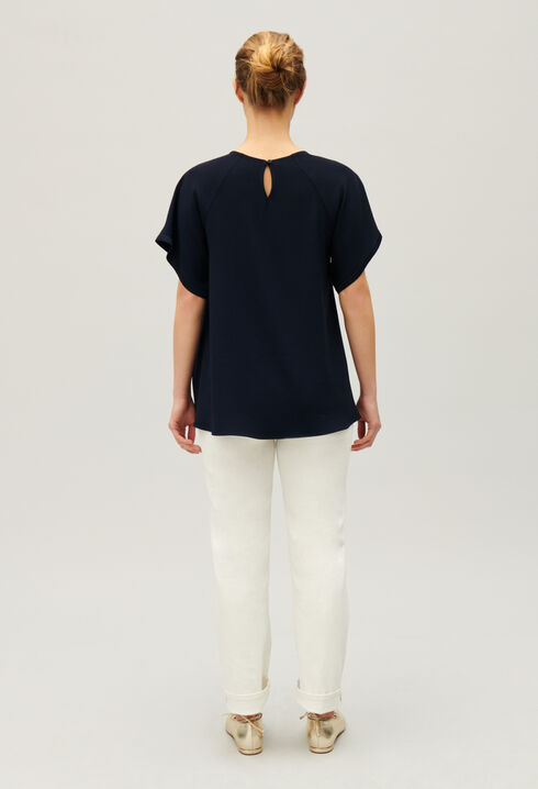 Navy short-sleeved top