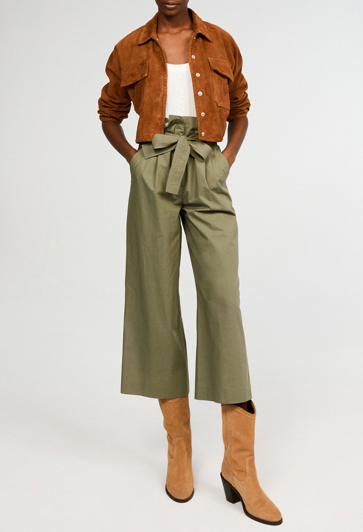 Organic cotton flared trousers