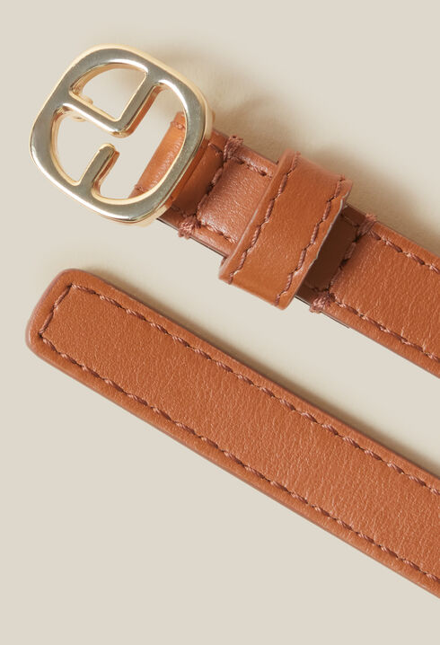 CP Gold Buckle Leather Belt